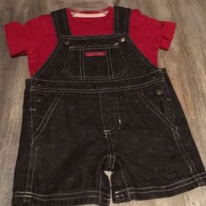 Baby boys “Calvin Klein” overall short set